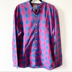 Men’s Plaid Button Up Long-Sleeve Shirt